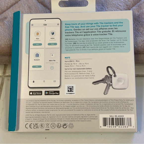 Tile Mate - Model T9001 1 - Bluetooth Tracker, Keys Finder and Item Locator NEW - Picture 4 of 9